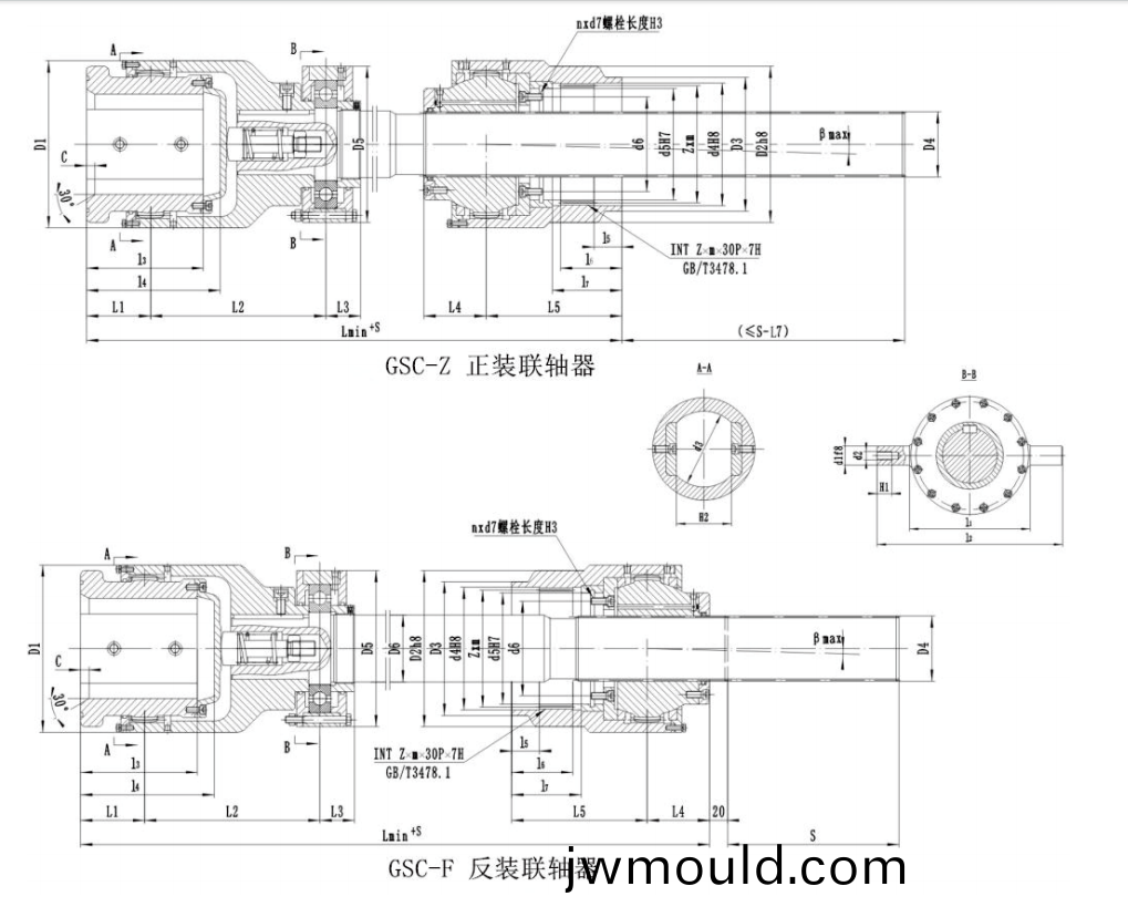 GSC 型貫穿式(shi)鼓形齒式聯(lián)軸器 GSC 型貫穿式(shi)鼓(gu)形齒式聯(lián)軸器